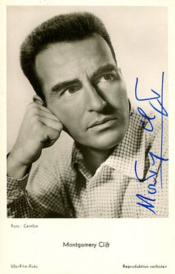 CLIFT MONTGOMERY: (1920-1966) American actor. A good vintage signed 3.5 x 5.5 postcard 