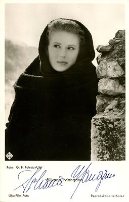 MANGANO SILVANA: (1930-1989) Italian actress. Raised in poverty she won a beauty contest at the 