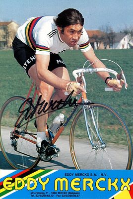 MERCKX EDDY: (1945- ) Belgian racing Cyclist. A five times winner of the Tour 1969-72 & 1974. 