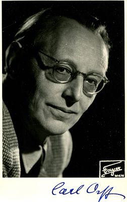 ORFF CARL: (1895-1982) German composer. Vintage signed 3.5 x 5.5 photograph of Orff in an 