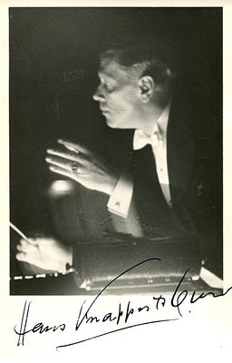 KNAPPERTSBUSCH HANS: (1888-1965) German conductor. A scarce vintage signed 3.5 x 5.5 postcard 