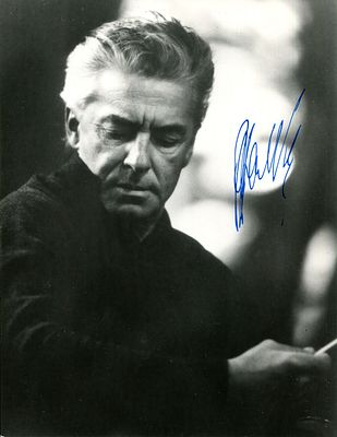 KARAJAN HERBERT VON: (1908-1989) Austrian conductor. A good signed 7 x 9.5 photograph of 