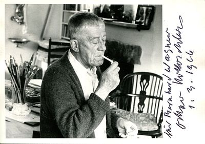 KOKOSCHKA OSKAR: (1886-1980) Austrian artist. Vintage signed and inscribed 6 x 4 photograph of 