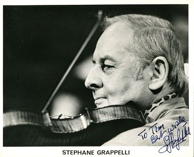 GRAPPELLI STEPHANE: (1908-1997) French jazz violinist. A good signed and inscribed 10 x 8 