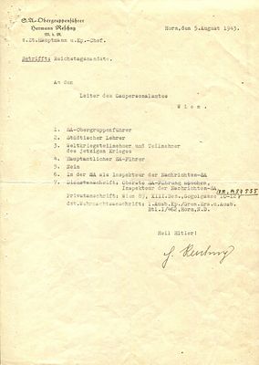 RESCHNY HERMANN: (1898-1971) Austrian Nazi politician and SA-Obergruppenfuhrer who served as 