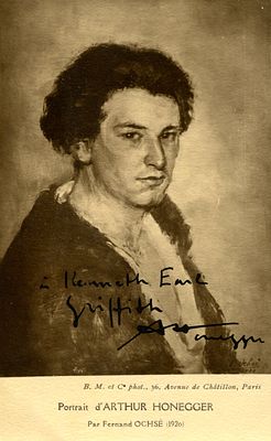 HONEGGER ARTHUR: (1892-1955) Swiss composer, a member of Les Six. Vintage signed and inscribed 