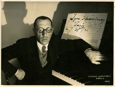 STRAVINSKY IGOR: (1882-1971) Russian Composer. A stunning vintage signed 9.5 x 7 (23cm x 17,5cm) 