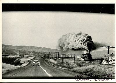 ERWITT ELLIOTT: (1928-2023) French-born American photographer. Signed 6 x 4 postcard, the image 