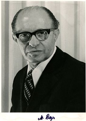 BEGIN MENACHEM: (1913-1992) (x2). BEGIN MENACHEM: (1913-1992) Israeli politician who served as 