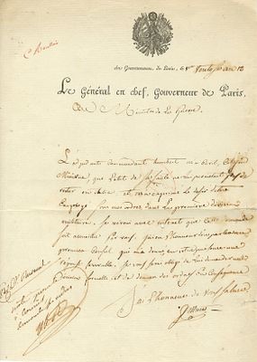 MURAT JOACHIM: (1767-1815) Marshal of France, brother-in-law of Napoleon Bonaparte. King of 