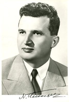 CEAUSESCU NICOLAE: (1918-1989) President of Romania 1974-89. Executed. Signed 5.5 x 8 photograph 