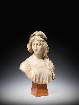 Antonio Frilli: Portr&auml;tb&uuml;ste. Antonio Frilli 
Portr&auml;tb&uuml;ste 
Florenz, Ende 19. Jh. 
Alabaster 