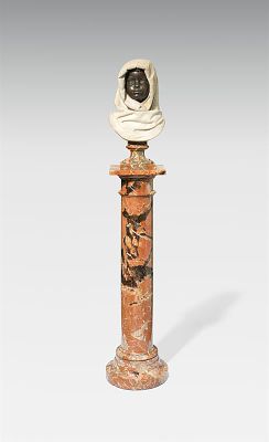Raimondo Pereda: B&uuml;ste eines Knaben. Raimondo Pereda 
B&uuml;ste eines Knaben 
Bronze, dunkel 