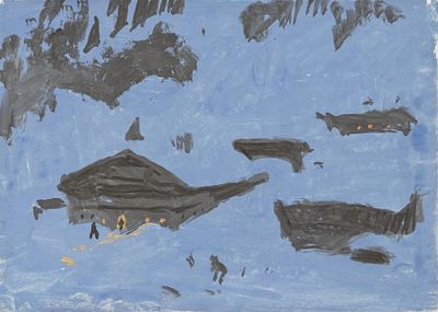 Alfons Walde: Weihnacht am Berg. Alfons Walde 
Weihnacht am Berg 
1923 
Gouache auf Papier; 