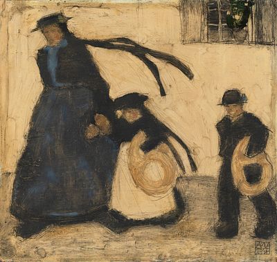 Alfons Walde: Die Godl (Palmbretzen). Alfons Walde 
Die Godl (Palmbretzen) 
1912 
&Ouml;l auf Karton; 