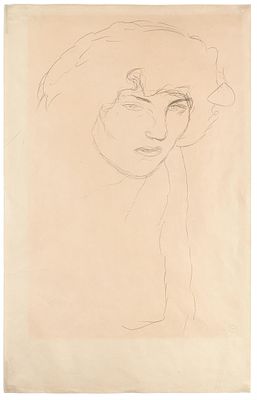 Gustav Klimt: Brustbild im Dreiviertelprofil nach rechts. Gustav Klimt 
Brustbild im 