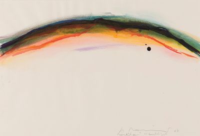 Arnulf Rainer: Bergr&uuml;cken. Arnulf Rainer 
Bergr&uuml;cken 
1967 
Mischtechnik auf Papier; gerahmt 
30 