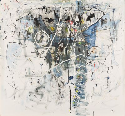 Hans Staudacher: o.T. Hans Staudacher 
o.T. 
1986 
&Ouml;l auf Leinwand; gerahmt 
130 x 140 cm 