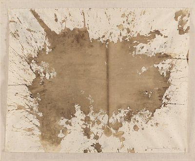 Hermann Nitsch: o.T. Hermann Nitsch 
o.T. 
1983 
Blut auf Leinwand, auf Leinwand montiert; 