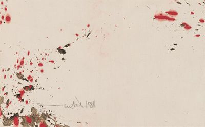 Hermann Nitsch: o.T. Hermann Nitsch 
o.T. 
1988 
Mischtechnik auf Nessel auf Holz; gerahmt 
24 