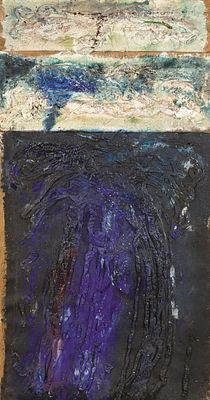 Rudolf Polanszky: o.T. Rudolf Polanszky 
o.T. 
1986 
&Ouml;l, Schaumstoff auf Jute auf Holz; gerahmt 