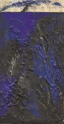 Rudolf Polanszky: o.T. Rudolf Polanszky 
o.T. 
1987 
&Ouml;l, Schaumstoff auf Jute auf Holz; gerahmt 