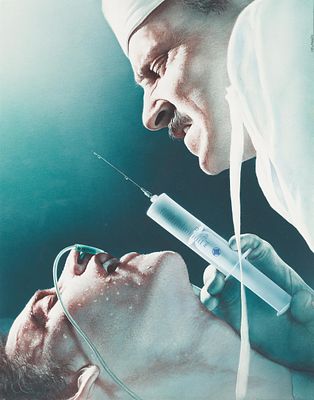 Gottfried Helnwein: o.T. (H&auml;mischer Arzt und Patient). Gottfried Helnwein 
o.T. (H&auml;mischer Arzt 