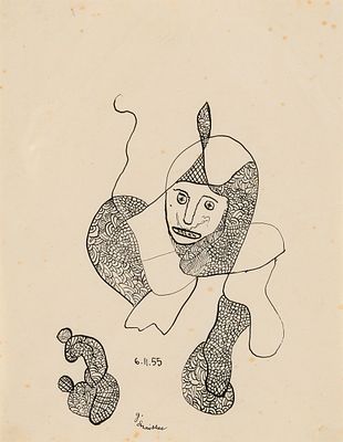 Gaston Chaissac: Composition avec visage. Gaston Chaissac Composition avec visage 1955 