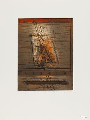Karl Fred Dahmen: Feiertage. Karl Fred Dahmen Feiertage 1976 Farbradierung auf B&uuml;ttenpapier; 