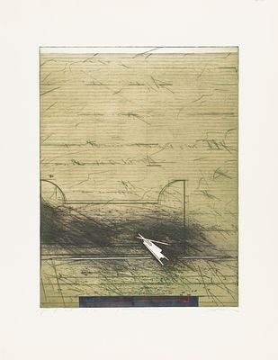 Karl Fred Dahmen: Anamorphose. Karl Fred Dahmen Anamorphose 1977 Radierung auf B&uuml;ttenpapier; 