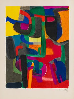 Maurice Est&egrave;ve: Pour Fernand Mourlot. Maurice Est&egrave;ve Pour Fernand Mourlot 1961 Lithografie auf 