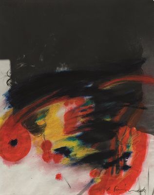 Arnulf Rainer: Kirschbl&uuml;te. Arnulf Rainer Kirschbl&uuml;te 1970/71 Mischtechnik auf Fotografie; 