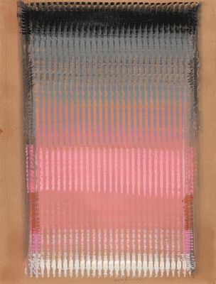 Heinz Mack: o.T. Heinz Mack o.T. 1977 Farb- und &Ouml;lkreide, Graphit auf braunem Papier; in 