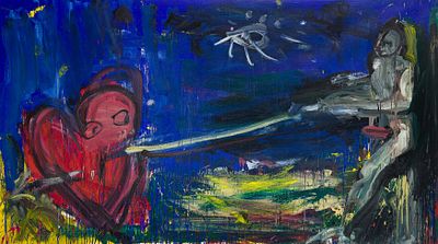 Siegfried Anzinger: Der Herzt&ouml;ter. Siegfried Anzinger Der Herzt&ouml;ter 1982 Acryl auf Leinwand; 