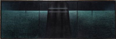 Eduard Angeli: o.T. (Triptychon). Eduard Angeli o.T. (Triptychon) 2001 &Ouml;l auf Jute; gerahmt 99,5 