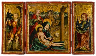 Marx Reichlich: Triptychon (Hl. Christophorus, Beweinung Christi, Hl. Anna). Marx Reichlich 