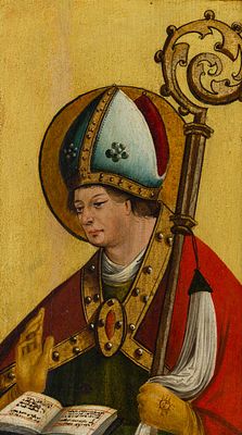 Meister des Scheibell-Epitaphs in Kremsm&uuml;nster: Halbfigur eines Bischofs. Meister des 