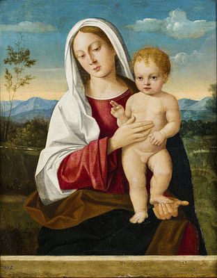 Giovanni Bellini Umkreis: Maria mit dem Christuskind. Giovanni Bellini Umkreis Maria mit dem 