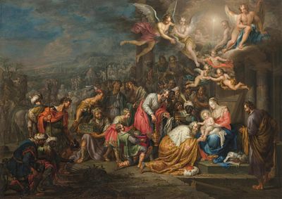 Franz Christoph Janneck: Anbetung Christi durch die Heiligen Drei K&ouml;nige. Franz Christoph 