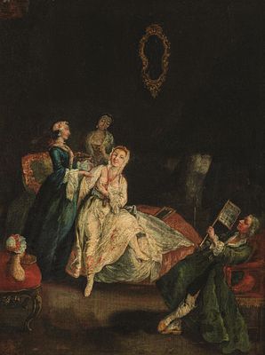 Pietro Longhi Umkreis: Das Erwachen der Dame. Pietro Longhi Umkreis Das Erwachen der Dame 1702 