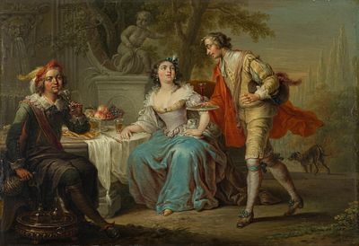 Franz Christoph Janneck: Tafelnde Gesellschaft im Garten. Franz Christoph Janneck Tafelnde 