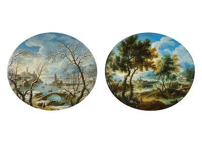 Vittorio A. Cignaroli: Sommerliche und winterliche Flusslandschaften (Pendants). Vittorio A. 