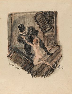 Alfred Kubin: Blaubartszene. Alfred Kubin Blaubartszene um 1939 Tusche, Aquarell auf 