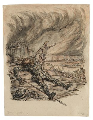 Alfred Kubin: David und Goliath. Alfred Kubin David und Goliath 1932 Tusche, Aquarell auf 