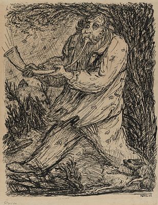 Alfred Kubin: Sturm. Alfred Kubin Sturm 1942 Tusche auf Katasterpapier; gerahmt 39 x 31 cm 