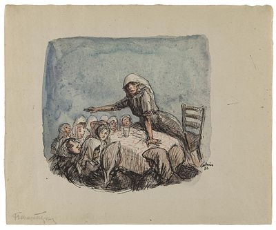 Alfred Kubin: Frauentagung. Alfred Kubin Frauentagung 1932 Tusche, Aquarell auf Papier; gerahmt 