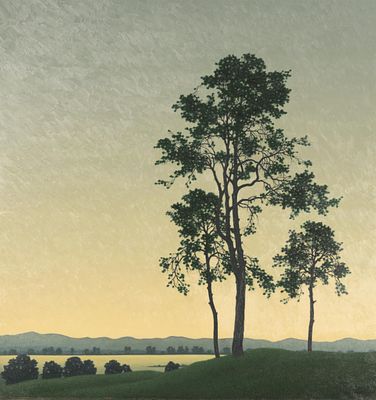 Felix Heuberger: Attersee. Felix Heuberger Attersee &Ouml;l auf Hartfaserplatte; gerahmt 90 x 84,5 cm 