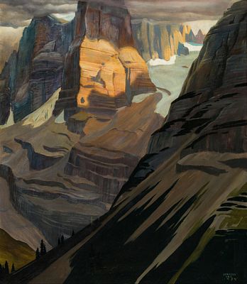 Herbert von Reyl-Hanisch: Gebirgslandschaft (Cima Tosa, Crozzon di Brenta, Vedretta dei Camosci). 
