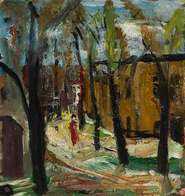 Wilhelm Th&ouml;ny: Stra&szlig;e. Wilhelm Th&ouml;ny Stra&szlig;e 1922/23 &Ouml;l auf Leinwand auf Hartfaserplatte; gerahmt 