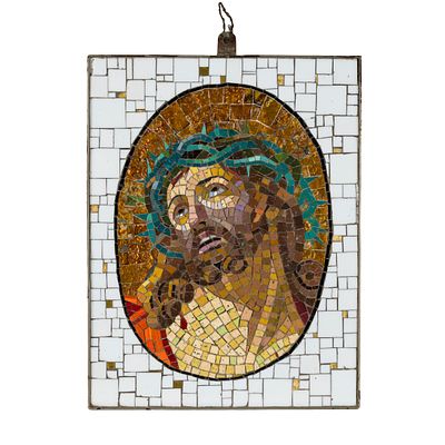 Leopold Forstner: Mosaik "Jesus mit Dornenkrone". Leopold Forstner Mosaik "Jesus mit 
